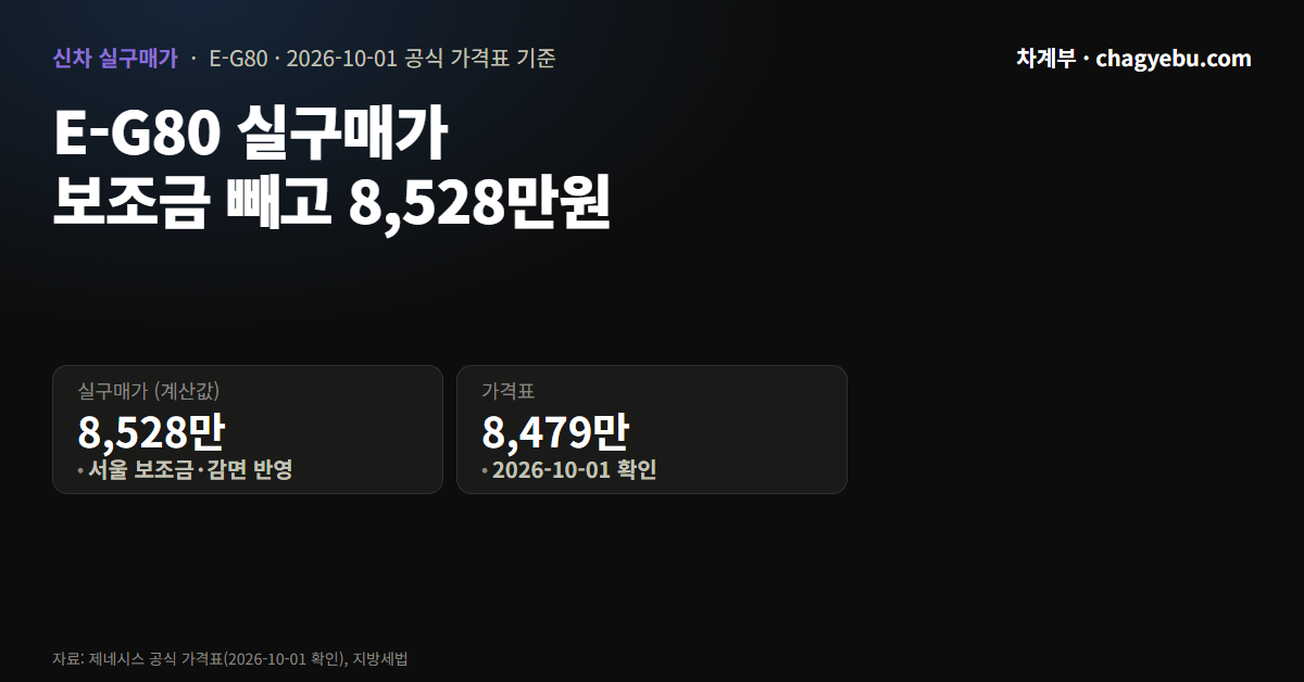 Electrified G80 실구매가 — 보조금을 빼도 8,528만원